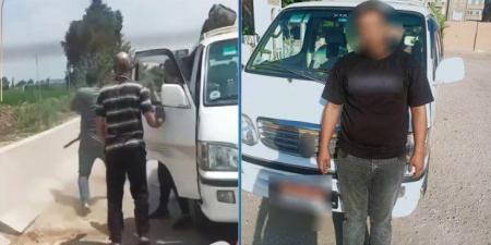 ضبط سائق ميكروباص لتعديه على شخص بقطعة حديدية في الغربية - بلس 48