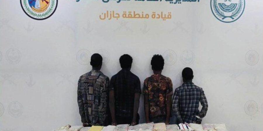 ضبط 4 أشخاص لمحاولتهم تهريب كمية من مادة الحشيش المخدر بجازان - بلس 48