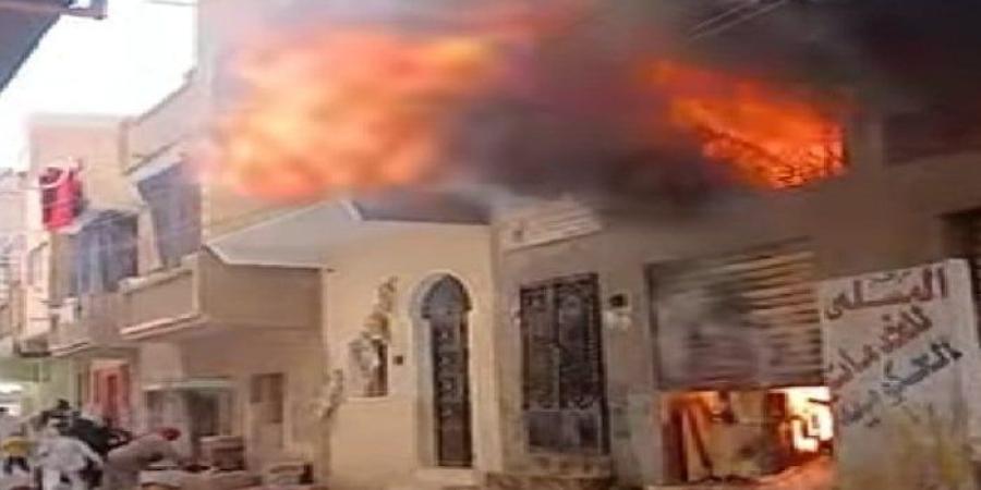 إصابة 5 أشخاص إثر نشوب حريق هائل منزل بقرية بريش الغربية بالفيوم - بلس 48