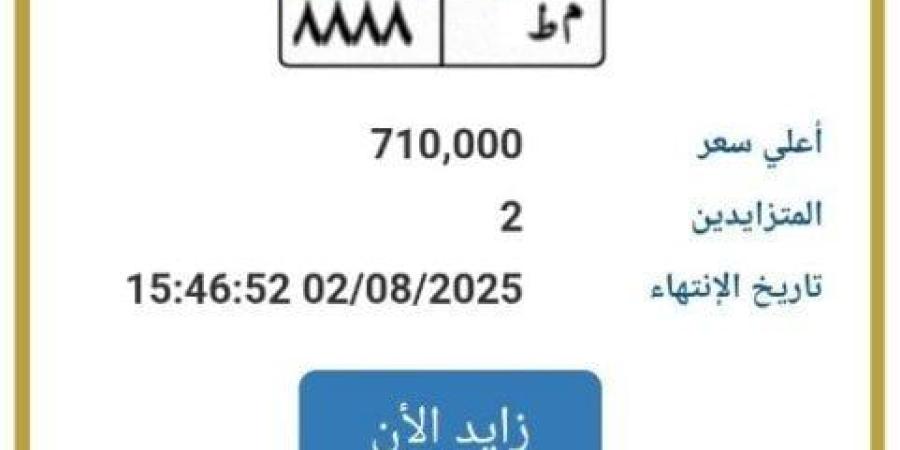 «تخطت 500 ألف».. مزايدة نارية على لوحة سيارة مميزة | اعرف الخطوات - بلس 48