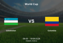 أوزبكستان ضد كولومبيا، الساعة 9:00 صباحًا، 18 يونيو 2026، دور المجموعات