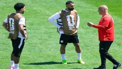 منتخب مصر يواصل تدريباته بملعب جونزاجا استعدادا لمباراة بلجيكا