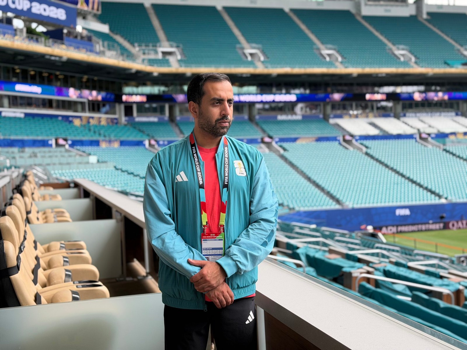 المهندس جاسم العبيدلي.. مدير عمليات المنشأة في استاد ميامي خلال بطولة كأس العالم FIFA 2026™️